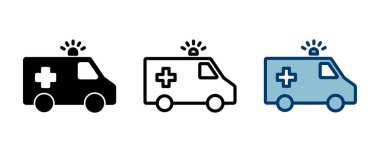 Ambulans Simgesi vektörü beyaz arkaplanda izole edildi. Ambulans Simgesi Tasarımı. ambulans kamyon simgesi vektörü