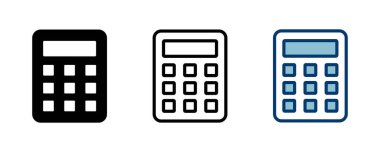 Hesaplayıcı simge vektörü beyaz arkaplanda izole edildi. Hesap makinesi vektör simgesi. Hesap simgesi