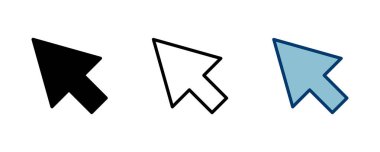 Beyaz arkaplanda simge vektörüne tıklayın. İmleç simgesi. Bilgisayar faresi imleç siyah ok simgelerine tıklayın. işaretleyici ok