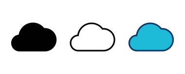 Beyaz arkaplanda bulut simgesi vektörü izole edildi. bulut hesaplama simgesi