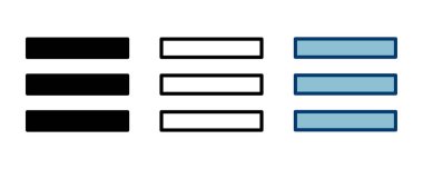 Menü Simgesi vektörü beyaz arkaplanda izole edildi. Web menü simgesi