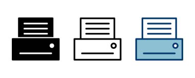 Yazıcı simgesi vektörü beyaz arkaplanda izole edildi. yazdırma simgesi. Faks vektör simgesi.