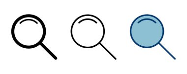 Beyaz arkaplanda izole edilmiş bir simge vektörü ara. Cam vektör simgesi. Büyüteç simgesini ara. Bul