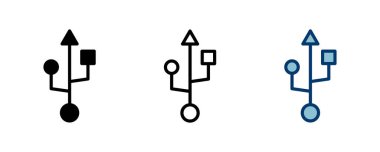 Beyaz arkaplanda izole edilmiş Usb simgesi vektörü. Flash disk simgesi vektörü