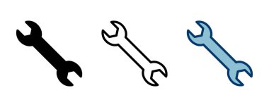 İngiliz anahtarı simgesi vektörü beyaz arkaplanda izole edildi. Anahtar vektör simgesi. Anahtar sembolü