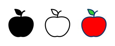Elma simgesi vektörü beyaz arkaplanda izole edildi. Apple vektör simgesi.