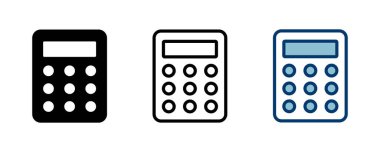 Hesaplayıcı simge vektörü beyaz arkaplanda izole edildi. Hesap makinesi vektör simgesi. Hesap simgesi