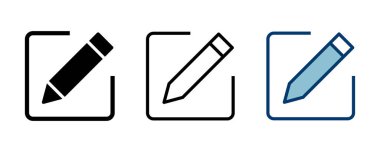 Beyaz arkaplanda izole edilmiş simge vektörünü düzenle. Kalem simgesi. Simge vektörünü kaydet. Metni düzenle