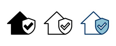 Beyaz arka planda ev sigortası ikonu vektörü izole edildi. ev koruma simgesi.
