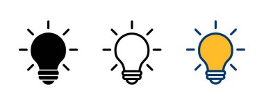 Lamba simgesi vektörü beyaz arkaplanda izole edildi. Ampul simgesi vektörü. Fikir vektör simgesi