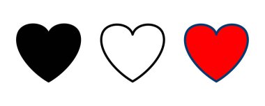 Kalp ikonu vektörü beyaz arkaplanda izole edildi. Kalp vektör simgesi. Simge vektörü gibi. Aşk