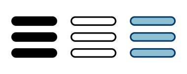 Menü Simgesi vektörü beyaz arkaplanda izole edildi. Web menü simgesi