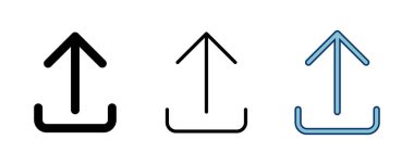 Beyaz arkaplanda izole edilmiş simge vektörünü yükle. İşaret simgesini yükle. Gönderme düğmesi. Sembol yükle.