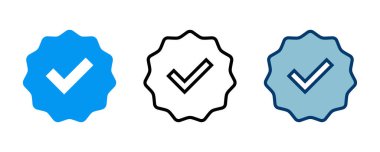 Doğrulanmış simge vektörü beyaz arkaplanda izole edildi. Doğrulama işareti. onaylanmış simge