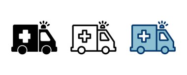 Ambulans Simgesi vektörü beyaz arkaplanda izole edildi. Ambulans Simgesi Tasarımı. ambulans kamyon simgesi vektörü