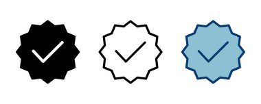 Beyaz arkaplanda izole edilmiş simge vektörü. Onaylı Madalya Simgesi vektörü. işaretle