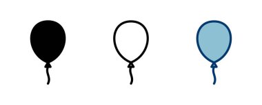 Beyaz arkaplanda izole edilmiş balon simgesi vektörü. Parti balonu süsleme doğum günü vektörü. Balon vektör simgesi