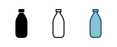 Beyaz arkaplanda izole edilmiş şişe simgesi vektörü. Şişe vektör simgesi