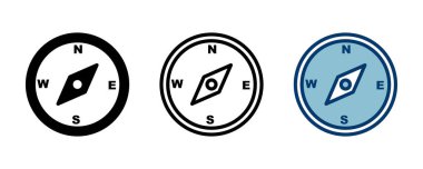 Pusula simgesi vektörü beyaz arkaplanda izole edildi. Pusula vektör simgesi