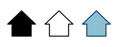 Beyaz arkaplanda ev simgesi vektörü izole edildi. Ev vektör simgesi. Adres