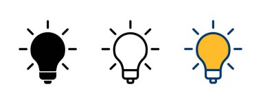 Lamba simgesi vektörü beyaz arkaplanda izole edildi. Ampul simgesi vektörü. Fikir vektör simgesi