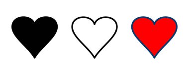 Kalp ikonu vektörü beyaz arkaplanda izole edildi. Kalp vektör simgesi. Simge vektörü gibi. Aşk