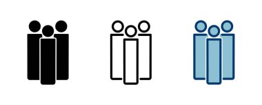 İnsanlar beyaz arkaplanda izole edilmiş ikon vektörü. Kişi simgesi. Kullanıcı vektör simgesi