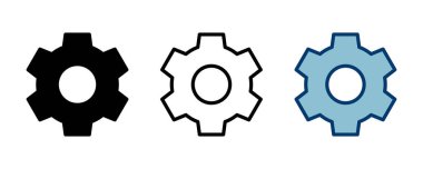 Simge vektörü beyaz arkaplanda izole ediliyor. vektör simgesi ayarlanıyor. Çarklar Simgesi Simgesi. Dişliler
