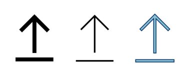 Beyaz arkaplanda izole edilmiş simge vektörünü yükle. İşaret simgesini yükle. Gönderme düğmesi. Sembol yükle.