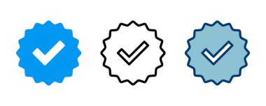 Doğrulanmış simge vektörü beyaz arkaplanda izole edildi. Doğrulama işareti. onaylanmış simge