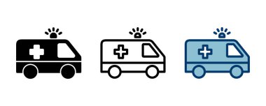 Ambulans Simgesi vektörü beyaz arkaplanda izole edildi. Ambulans Simgesi Tasarımı. ambulans kamyon simgesi vektörü