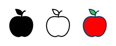 Elma simgesi vektörü beyaz arkaplanda izole edildi. Apple vektör simgesi.