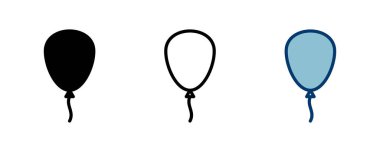 Beyaz arkaplanda izole edilmiş balon simgesi vektörü. Parti balonu süsleme doğum günü vektörü. Balon vektör simgesi