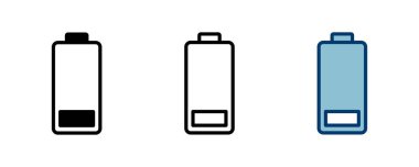 Batarya ikonu vektörü beyaz arkaplanda izole edildi. Batarya vektör simgesi. Şarj seviyesi. pil yükleme simgesi