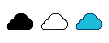 Beyaz arkaplanda bulut simgesi vektörü izole edildi. bulut hesaplama simgesi