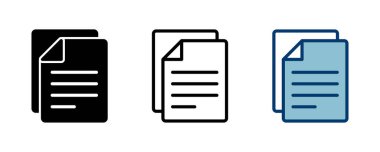 Beyaz arkaplanda izole edilmiş belge simgesi vektörü. Kağıt ikonu. Dosya Simgesi