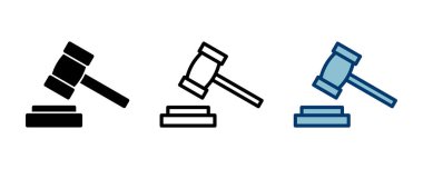 Gavel simge vektörü beyaz arkaplanda izole edildi. Çekiç simgesi vektörü. Yargıç Gavel Açık Artırma Simgesi Vektörü. Teklif