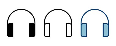 Kulaklık simgesi vektörü beyaz arkaplanda izole edildi. Kulaklık vektör simgesi. Ara bizi.