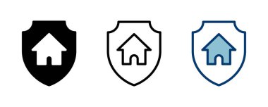 Ev sigortası ikonu vektörü beyaz arka planda izole edildi. ev koruma simgesi