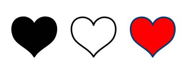 Kalp ikonu vektörü beyaz arkaplanda izole edildi. Kalp vektör simgesi. Simge vektörü gibi. Aşk