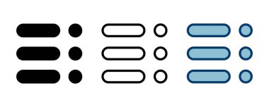 Menü Simgesi vektörü beyaz arkaplanda izole edildi. Web menü simgesi