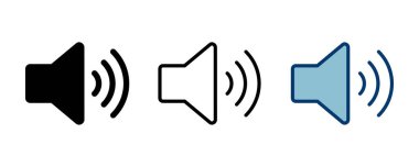 Beyaz arkaplanda izole edilmiş ikon vektörü. Cilt simgesi. Hoparlör ikon vektörü. Ses. Ses