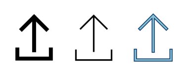 Beyaz arkaplanda izole edilmiş simge vektörünü yükle. İşaret simgesini yükle. Gönderme düğmesi. Sembol yükle.