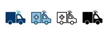 Ambulans Simgesi vektörü beyaz arkaplanda izole edildi. Ambulans Simgesi Tasarımı. ambulans kamyon simgesi vektörü