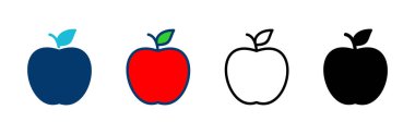 Elma simgesi vektörü beyaz arkaplanda izole edildi. Apple vektör simgesi.