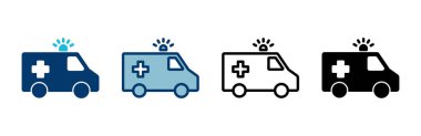 Ambulans Simgesi vektörü beyaz arkaplanda izole edildi. Ambulans Simgesi Tasarımı. ambulans kamyon simgesi vektörü