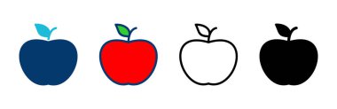 Elma simgesi vektörü beyaz arkaplanda izole edildi. Apple vektör simgesi.