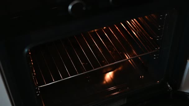 オーブンで肉パイを調理する段階 — ストック動画