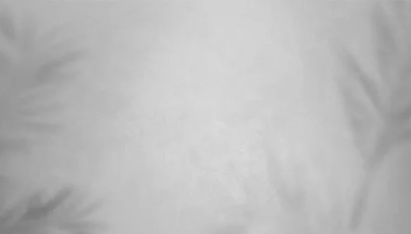 Текстура Серого Цемента Тенью Листьев Стене Векторный Фон Пустой Серого — стоковый вектор