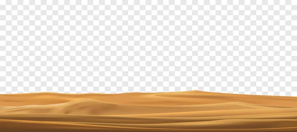 Desert Sand Landscape Isolated Transparent Background Beautiful Realistic Beach Sand — Stock Vector